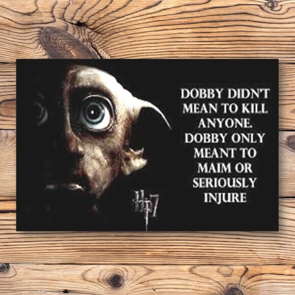 Harry Potter Dobby House Elf Quote Refrigerator Locker Fridge Magnet‎ - Picture 1 of 2